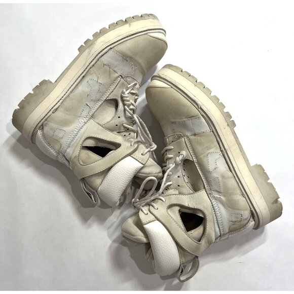 Hood by Air Avalanche Deconstructed Custom Boots in Cream - Picture 4 of 9